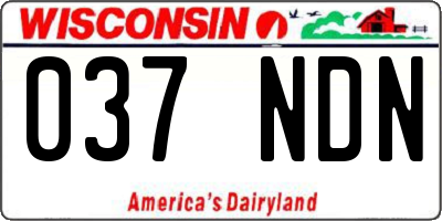 WI license plate 037NDN