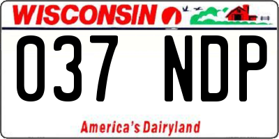 WI license plate 037NDP