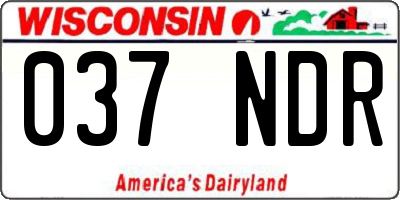 WI license plate 037NDR