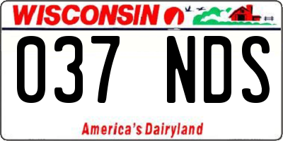 WI license plate 037NDS