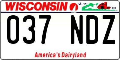 WI license plate 037NDZ