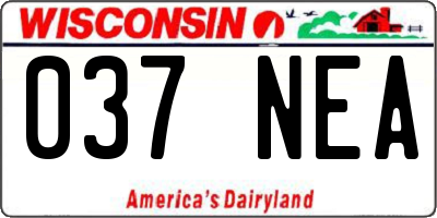 WI license plate 037NEA