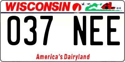 WI license plate 037NEE