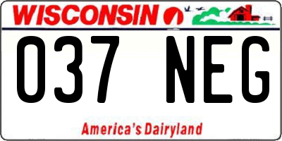 WI license plate 037NEG
