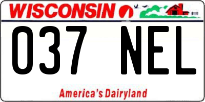 WI license plate 037NEL