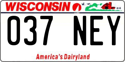 WI license plate 037NEY
