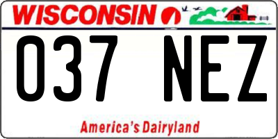 WI license plate 037NEZ