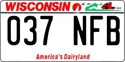 WI license plate 037NFB