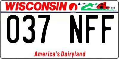 WI license plate 037NFF