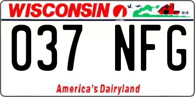 WI license plate 037NFG