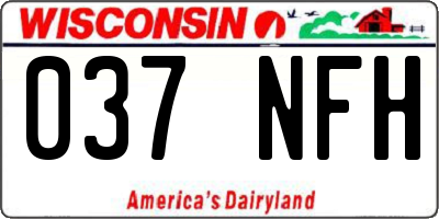 WI license plate 037NFH