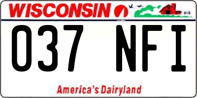 WI license plate 037NFI