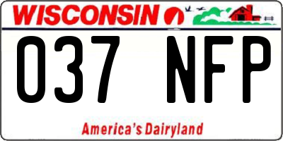 WI license plate 037NFP