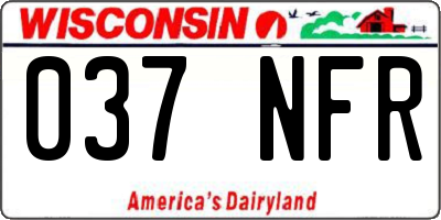 WI license plate 037NFR