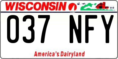 WI license plate 037NFY