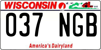 WI license plate 037NGB