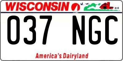 WI license plate 037NGC
