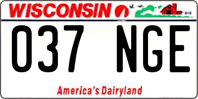 WI license plate 037NGE