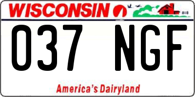 WI license plate 037NGF