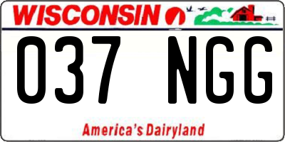 WI license plate 037NGG