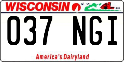WI license plate 037NGI