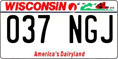 WI license plate 037NGJ