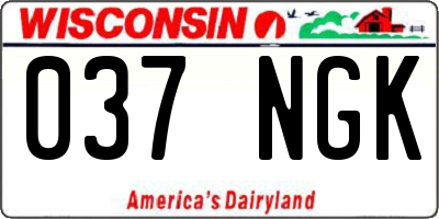 WI license plate 037NGK