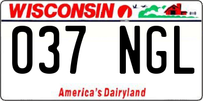 WI license plate 037NGL