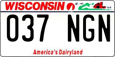 WI license plate 037NGN