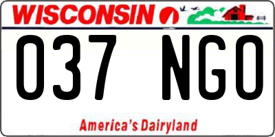 WI license plate 037NGO