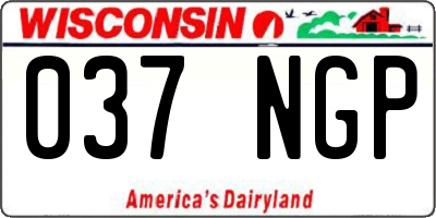 WI license plate 037NGP