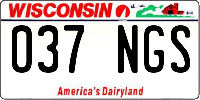 WI license plate 037NGS
