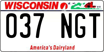WI license plate 037NGT
