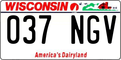 WI license plate 037NGV