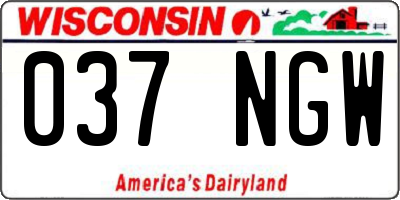 WI license plate 037NGW