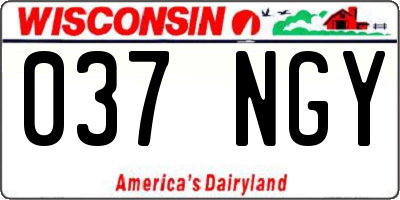 WI license plate 037NGY