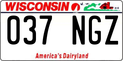 WI license plate 037NGZ