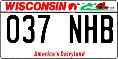 WI license plate 037NHB