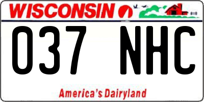 WI license plate 037NHC