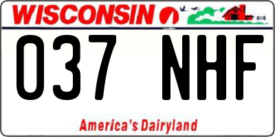 WI license plate 037NHF