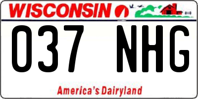 WI license plate 037NHG