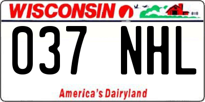 WI license plate 037NHL