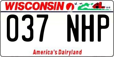 WI license plate 037NHP
