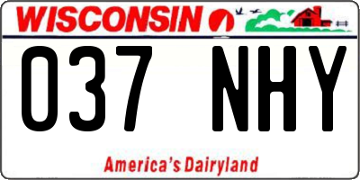WI license plate 037NHY