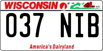 WI license plate 037NIB