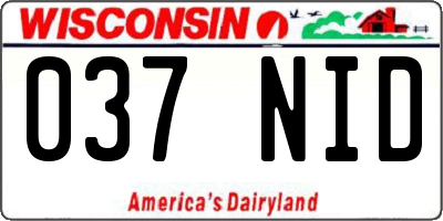WI license plate 037NID