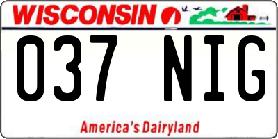 WI license plate 037NIG