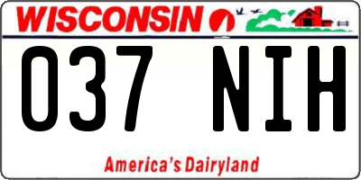 WI license plate 037NIH