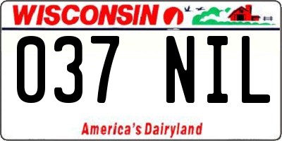 WI license plate 037NIL