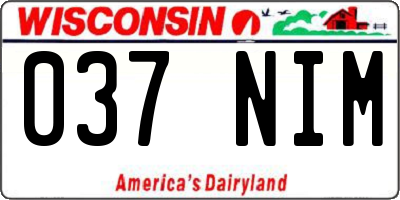 WI license plate 037NIM